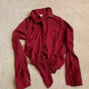 Long sleeve tie up top